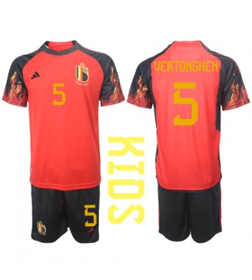 Belgium Jan Vertonghen #5 Replica Home Stadium Kit for Kids World Cup 2022 Short Sleeve (+ pants)